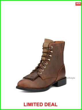 Leather Lace Up Ankle Work Boots Western Roper